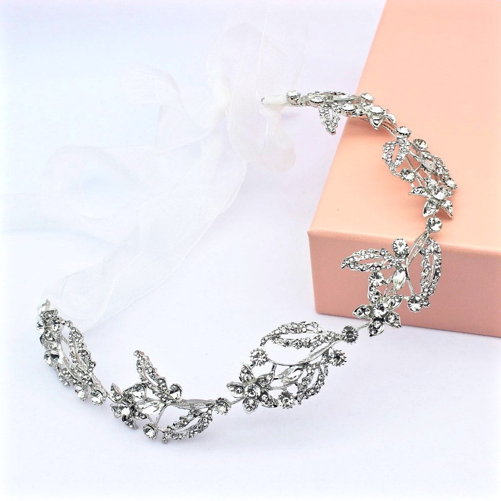 Lauren - Silver Crystal Bridal Headband