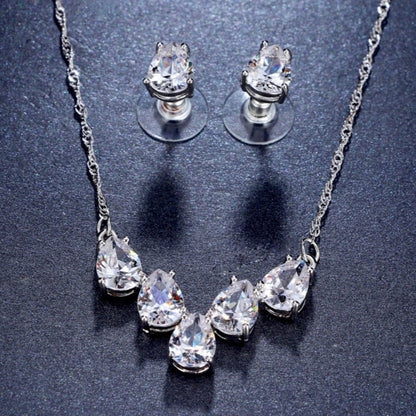 Alicia - Silver Cubic Zirconia Bridal Jewelry Set