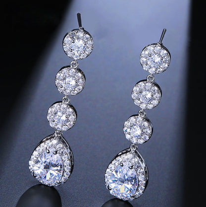 Zoe - Cubic Zirconia Bridal Earrings - Available in Rose Gold, Silver and Yellow Gold