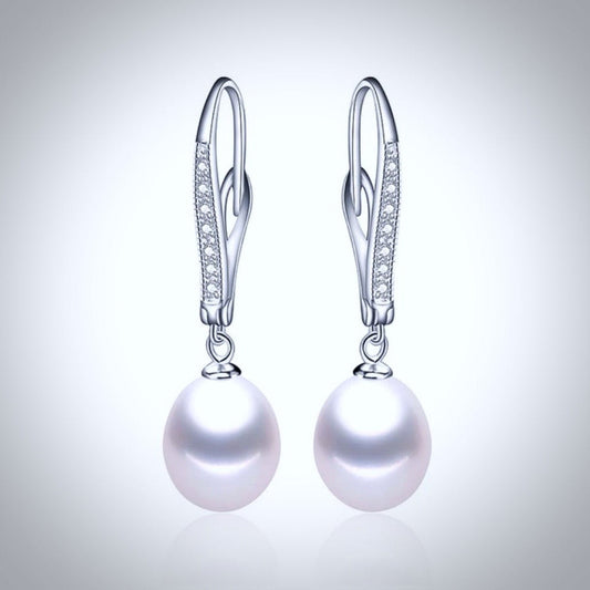 Allie - Freshwater Pearl and Sterling Silver Bridal Earrings