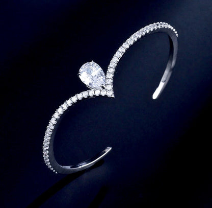 Ayanna - Cubic Zirconia Bridal Bracelet - Available with Blue and Clear CZ