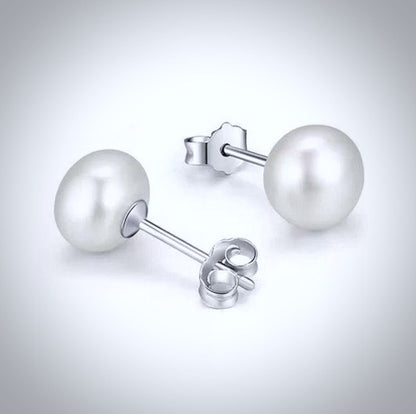 Maisy - Freshwater Pearl and Sterling Silver Stud Earrings