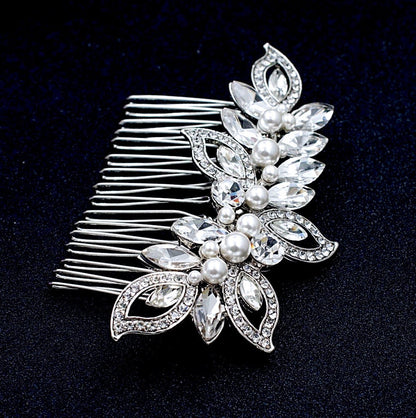 Cleo - Pearl and Crystal Bridal Hair Comb - Available in Rose Gold and Silver