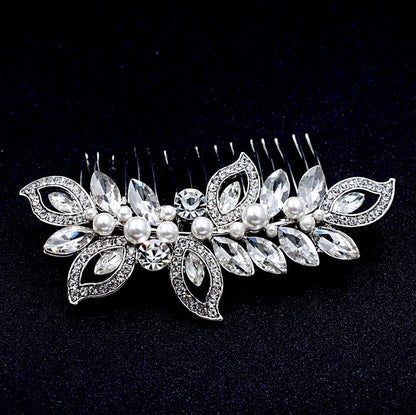 Cleo - Pearl and Crystal Bridal Hair Comb - Available in Rose Gold and Silver