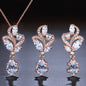 Lotus - Cubic Zirconia Bridal Necklace and Earrings Set - Available in Silver and Rose Gold