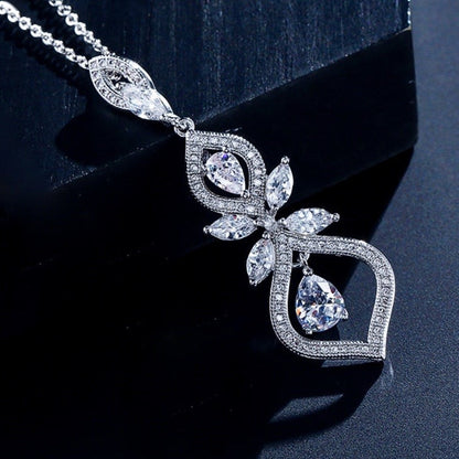 Maxine - Silver Cubic Zirconia Bridal Jewelry Set