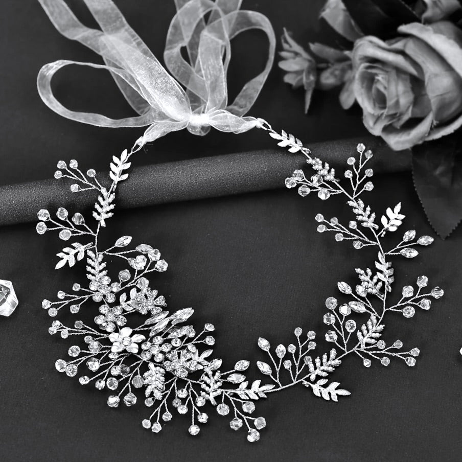 "Harley" - Romantic Pearl Bridal Headband - Available in Gold and Silver