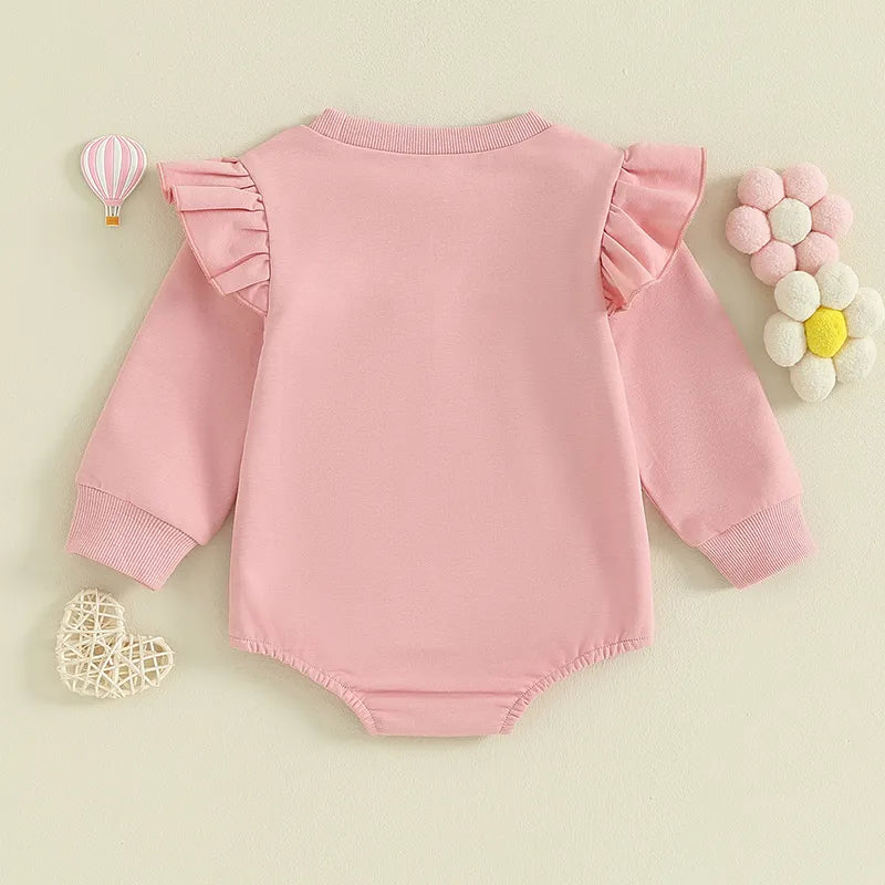 Baby Toddler Kids Girls Sister Matching Big Sis Shirt/Lil Sis Ruffle Sleeve Long Sleeve Romper Crewneck Top