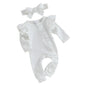 Baby Girl 2Pcs Clothes Ruffle Zipper Romper Long Sleeve Jumpsuit with Bow Headband