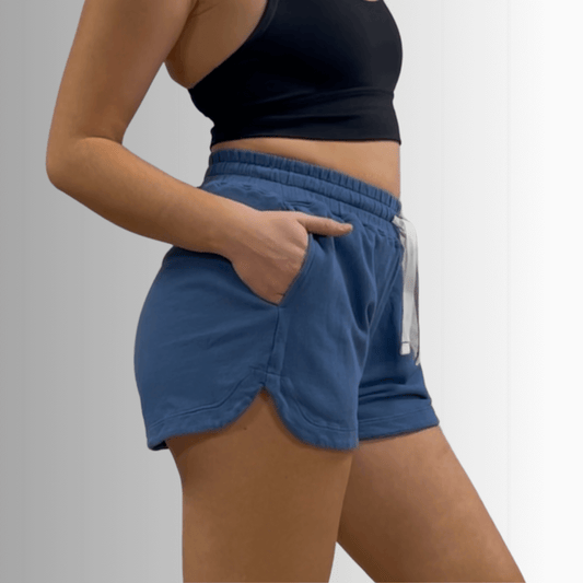 Annie All Cotton French Terry Shorts Denim Blue