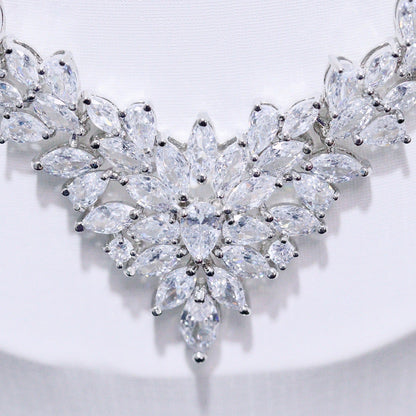 Lausanne - Silver Cubic Zirconia Bridal Three-Piece Jewelry Set