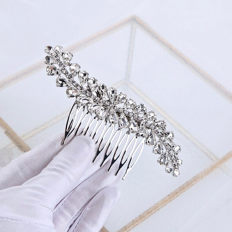 "Tamara" - Silver Austrian Crystal Bridal Hair Comb