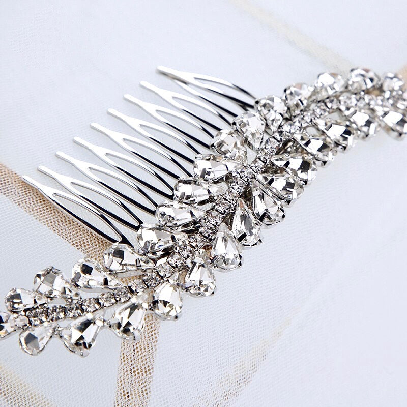 "Tamara" - Silver Austrian Crystal Bridal Hair Comb