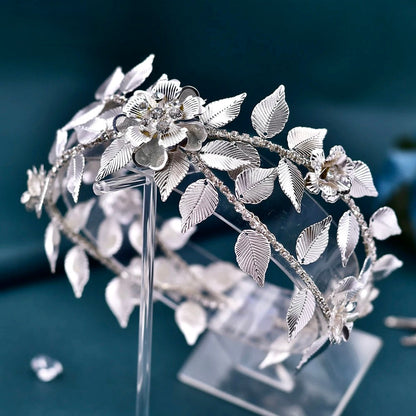 Karena - Silver Crystal Bridal Headdress