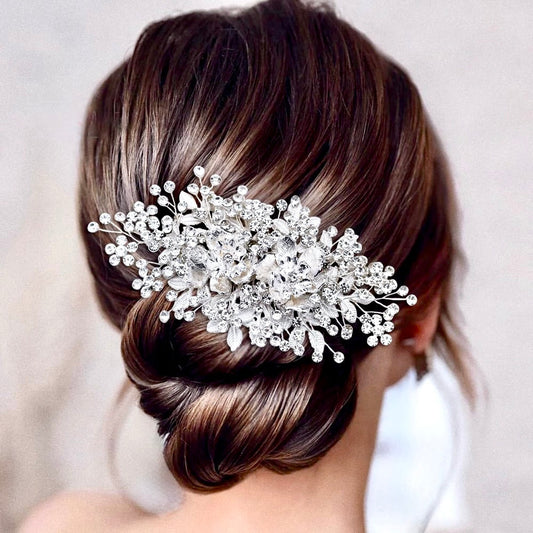 Ines - Silver Crystal Bridal Hair Comb