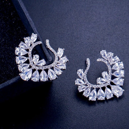 Sage - Silver Cubic Zirconia Bridal Earrings