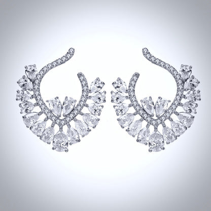 Sage - Silver Cubic Zirconia Bridal Earrings