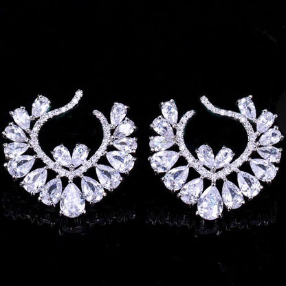 Sage - Silver Cubic Zirconia Bridal Earrings