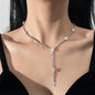 Avanah - Silver CZ Bridal Lariat Necklace