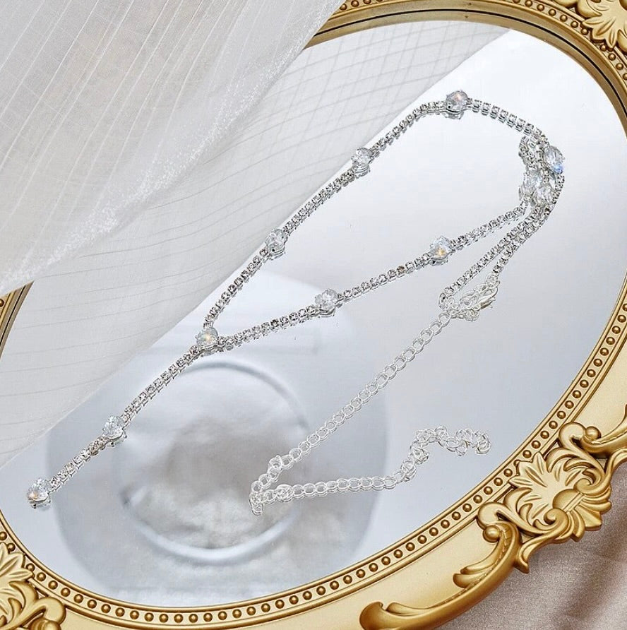 Avanah - Silver CZ Bridal Lariat Necklace
