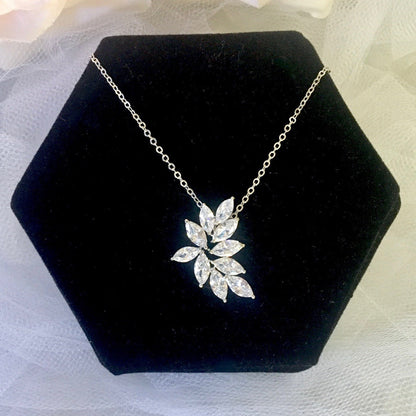 Poppy - Cubic Zirconia Bridal Necklace - Available in Silver, Rose Gold and Yellow Gold