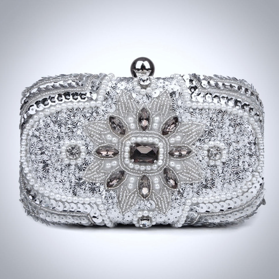 Jaimee - Silver Bridal Handbag Clutch