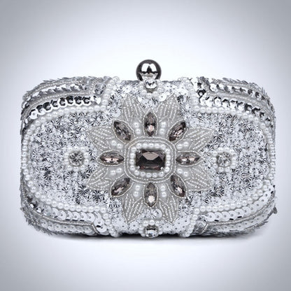 Jaimee - Silver Bridal Handbag Clutch