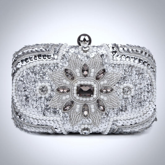 Jaimee - Silver Bridal Handbag Clutch