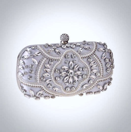 Flavia - Silver Bridal Handbag Clutch