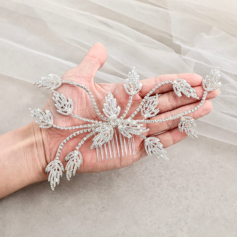 "Rolande" - Silver Crystal Bridal Hair Comb