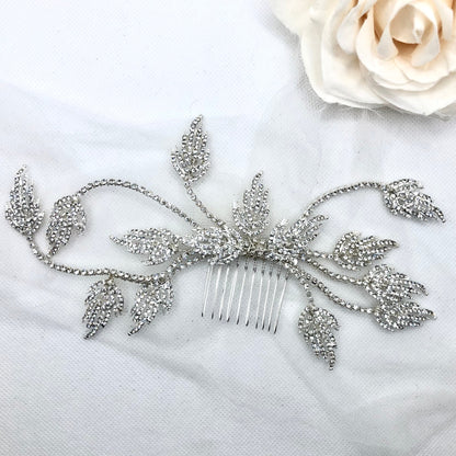 "Rolande" - Silver Crystal Bridal Hair Comb
