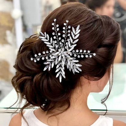 Myah - Crystal Bridal Hair Clip - Available in Silver, Rose Gold and Yellow Gold