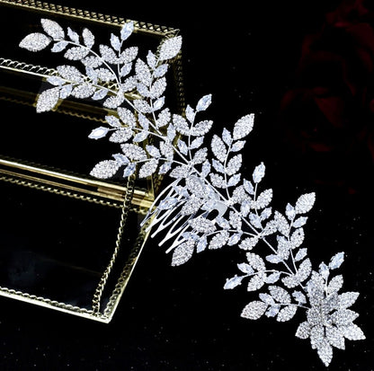 Beatrix - Silver Cubic Zirconia Bridal Headdress