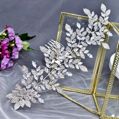 Beatrix - Silver Cubic Zirconia Bridal Headdress