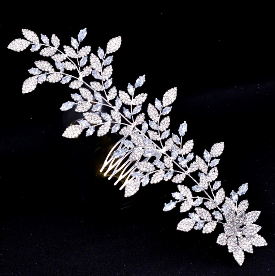 Beatrix - Silver Cubic Zirconia Bridal Headdress