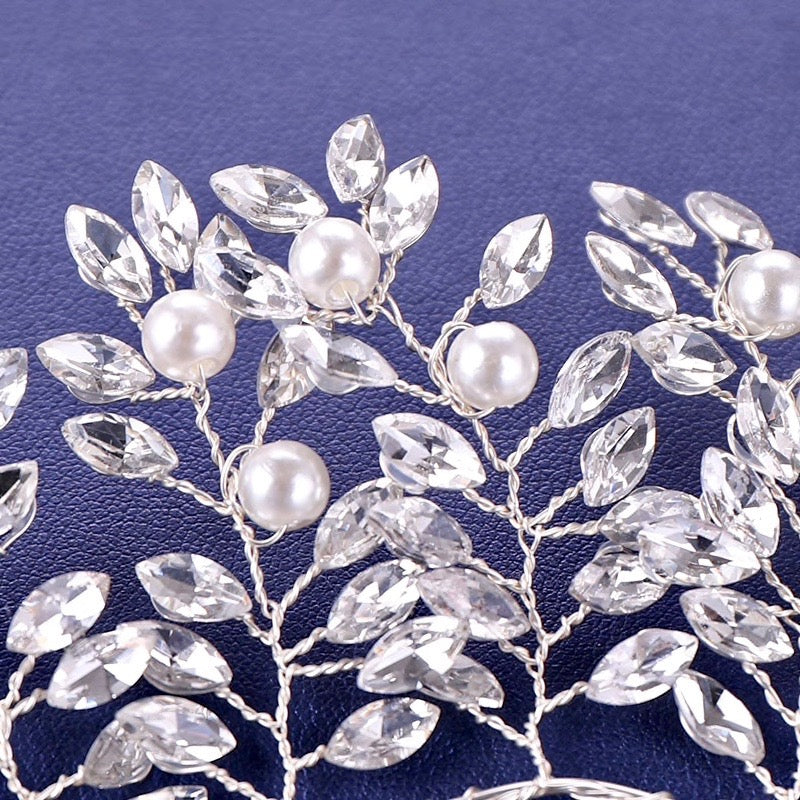Natalie - Crystal Bridal Hair Accessory - Available in Silver and Yellow Gold
