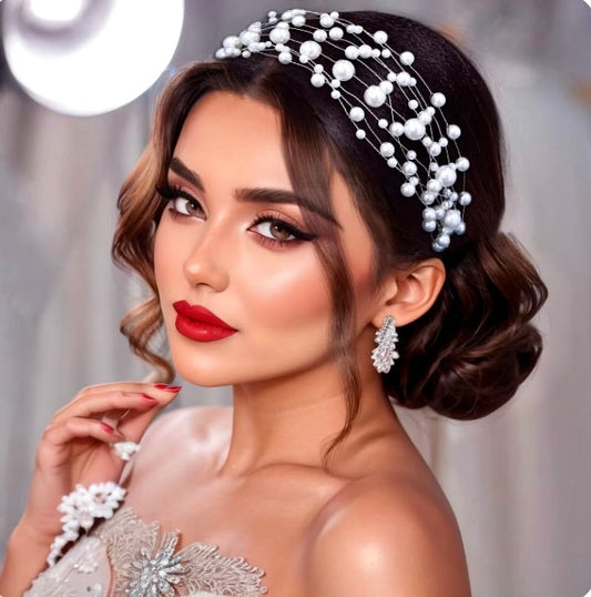 "Glam" - Pearl Bridal Headband