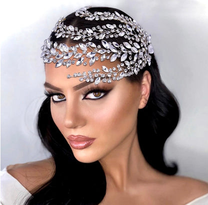 Dalyanah - Silver Rhinestone Bridal Headdress