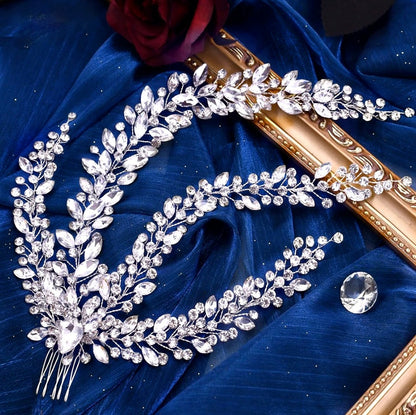 Dalyanah - Silver Rhinestone Bridal Headdress