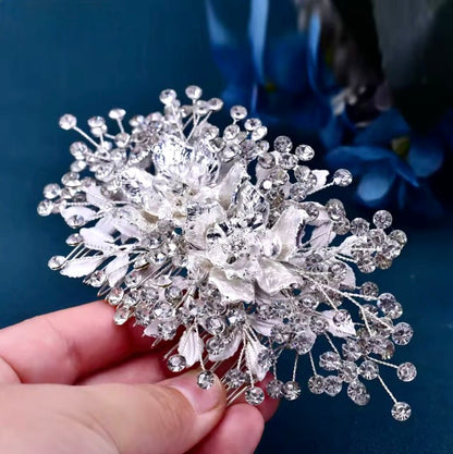 Ines - Silver Crystal Bridal Hair Comb