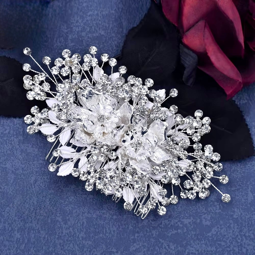 Ines - Silver Crystal Bridal Hair Comb