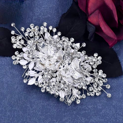 Ines - Silver Crystal Bridal Hair Comb