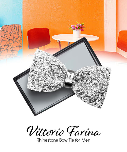 Vittorio Farina Men's Rhinestone Bow Tie in Gift Box