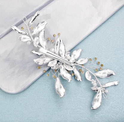 "Chanelle" - Pearl and Crystal Bridal Hair Clip/Vine