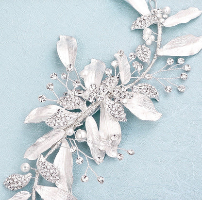 "Chanelle" - Pearl and Crystal Bridal Hair Clip/Vine