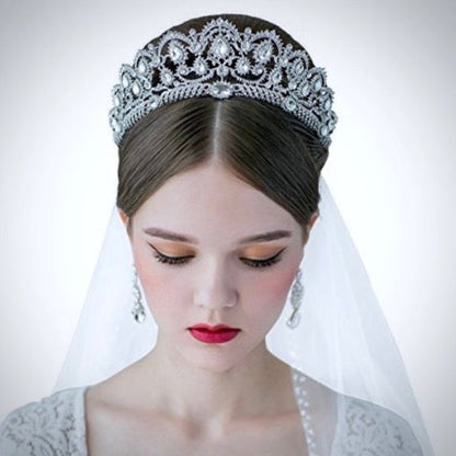 Chrysta - Rhinestone Bridal Tiara - Available in Silver, Rose Gold and Yellow Gold