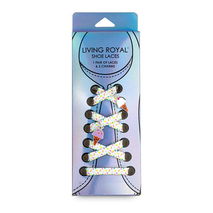 Sprinkle Laces with Ice Cream Charms Shoelaces | Stylish Shoestrings & Charms Set