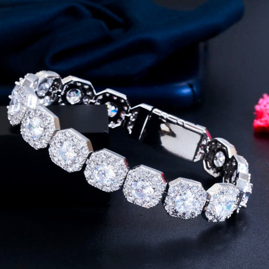 Soraya - Square Cubic Zirconia Bridal Bracelet
