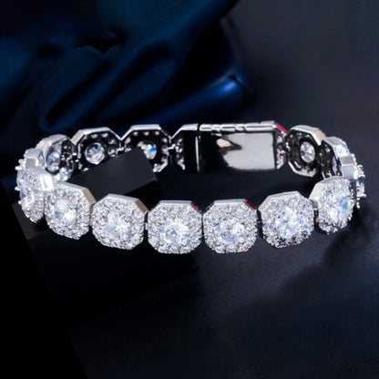Soraya - Square Cubic Zirconia Bridal Bracelet
