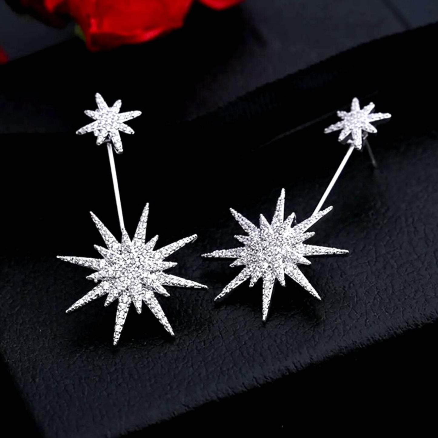 Viera - Star Cubic Zirconia Bridal Earring Jackets